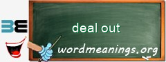 WordMeaning blackboard for deal out